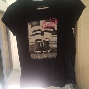 Converse black baby tee